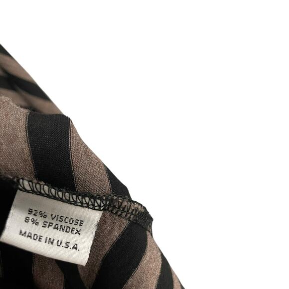 Bryn Walker Short Sleeve Oversized Long Sling Tan Black Striped Womens XS - Picture 5 of 6